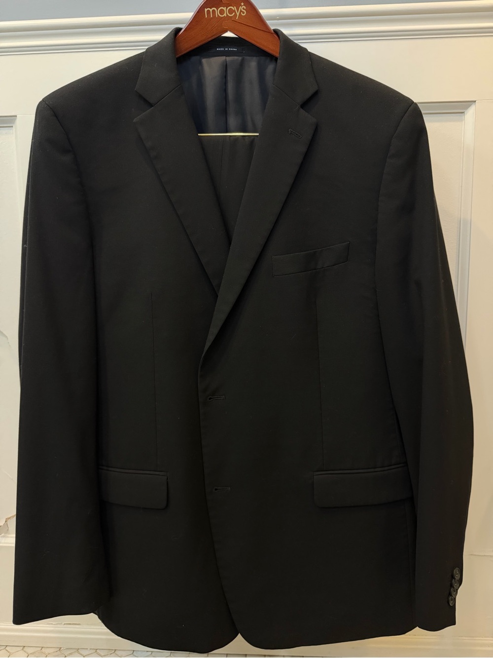 Alfani Men's Black Single-Breasted Notch Lapel Blazer